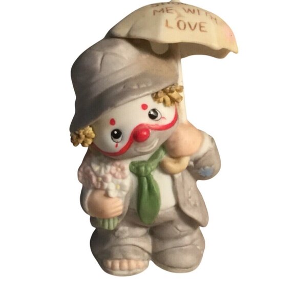 Li'l Vagabond Enesco Clown Figurine Shower Me with Love - Picture 1 of 8